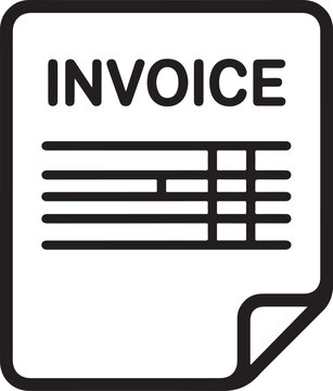 Simple invoice document icon with table
