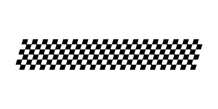 Black and white checkered racing flag stripe pattern