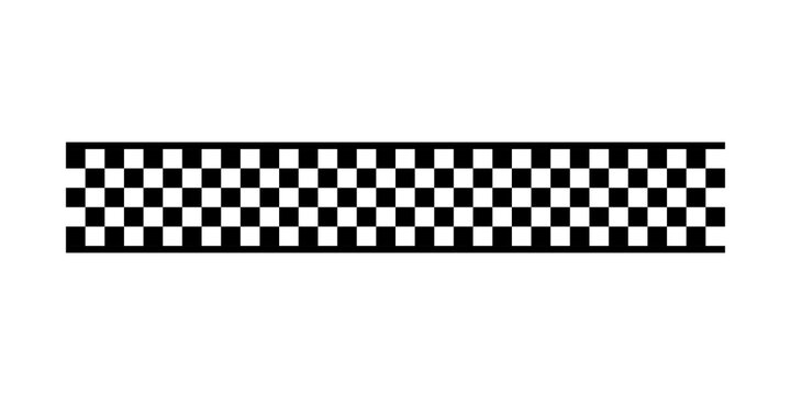 Black and white checkered racing flag horizontal banner pattern