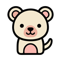 Obraz premium Cute Cartoon Dog Character with Big Ears and Pink Paws