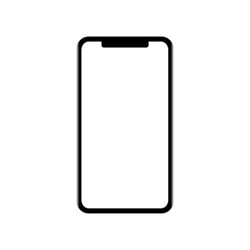Modern smartphone blank screen mockup isolated on transparent background modern mobile phone black bezel mockup template