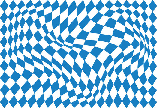 Bavarian Blue and White Wavy Diamond Seamless Pattern