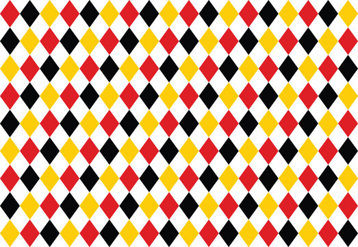 Bavarian Oktoberfest Red Black Yellow Diamond Seamless Pattern