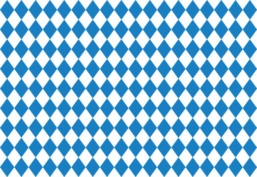 Blue and White Bavarian Diamond Seamless Pattern Background