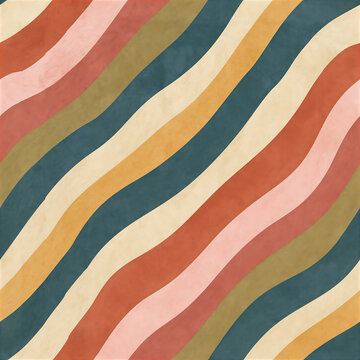 Colorful irregular stripes pattern with wavy lines
