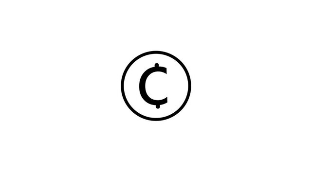 Black centavo currency sign inside a circle on white background.