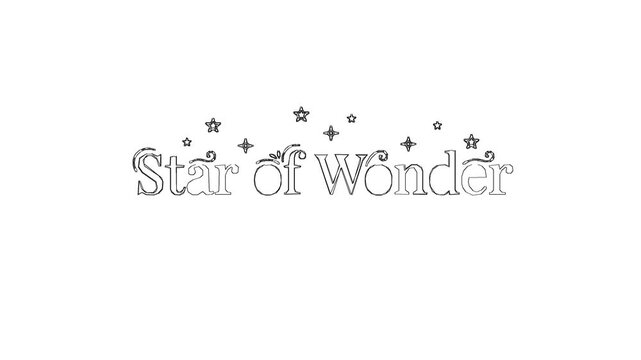 Star of Wonder elegant typography design with decorative stars on white background.