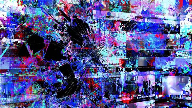 サイバーな色ずれが印象的な抽象モーション背景素材