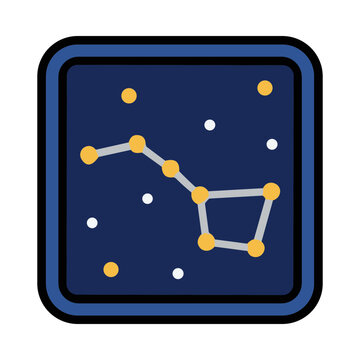 The Big Dipper Constellation Visible in the Night Sky with Stars