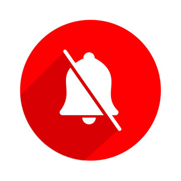 Notification bell icon with a diagonal line indicating silent mode or muted sound alert