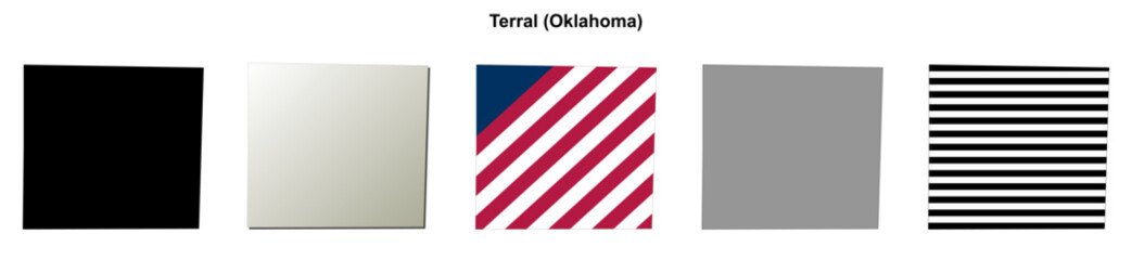 Fototapeta premium Terral (Oklahoma) blank outline map set