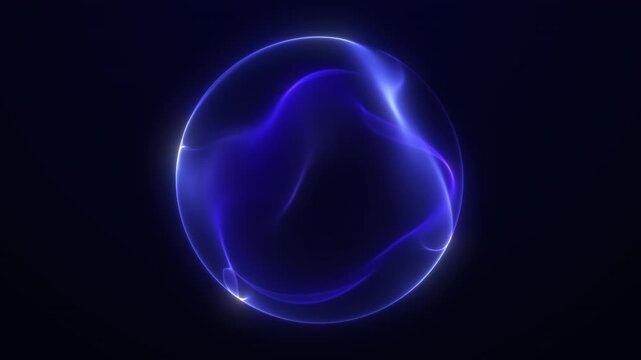 A spherical substance surrounding waves of energy glow. This video is perfect for enhancing sci-fi scenes, technology-themed presentations, project requiring energetic visually striking background.