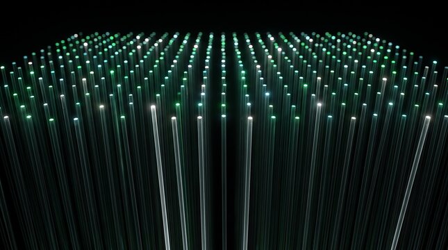 Rows of 3D filament rods rendered as a grid
