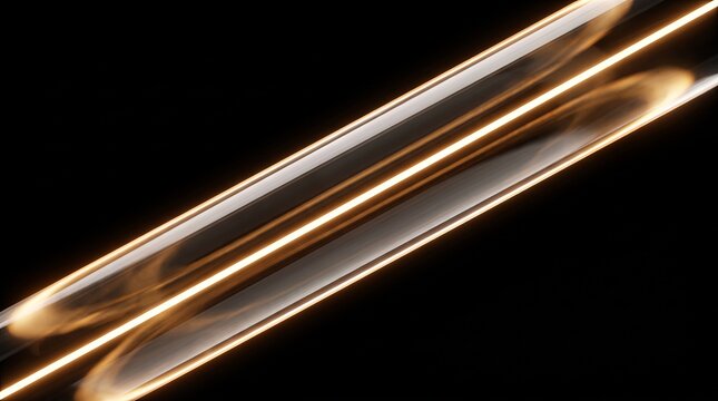 Twin 3D filaments rendered inside a glass tube