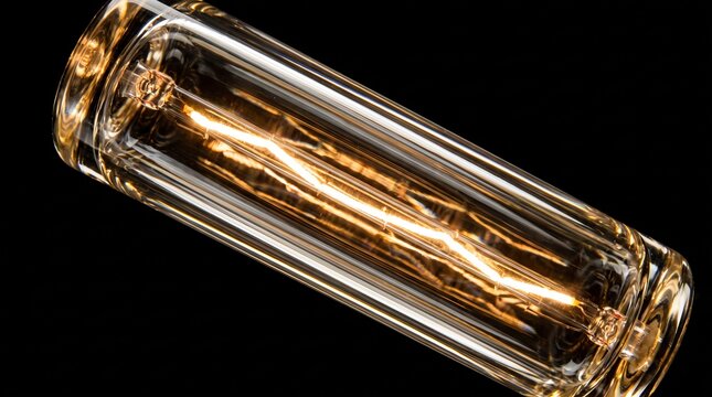 Glass 3D capsule rendered with a zigzag filament