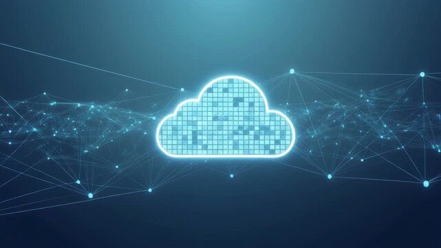 Futuristic cloud data network with glowing connections