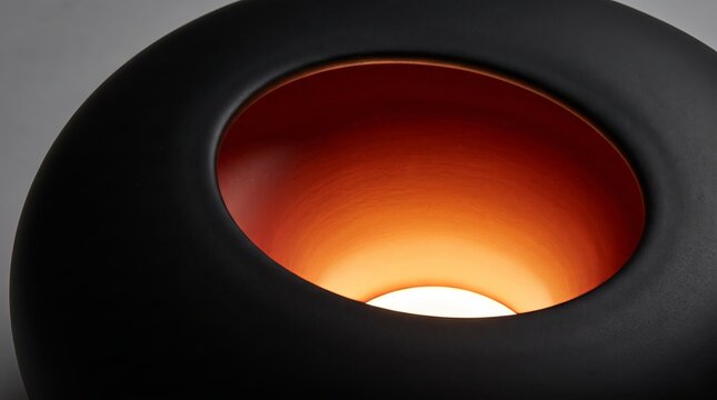 Circular 3D void rendered with a warm glow