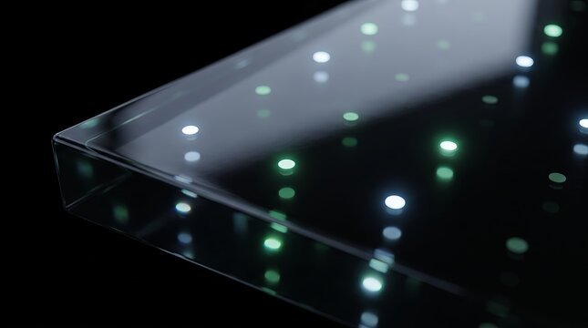 3D glass edge glowing with soft reflections