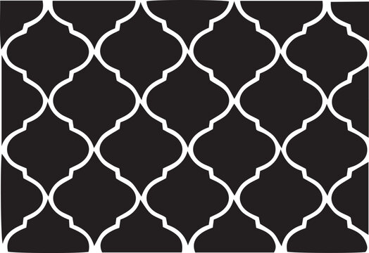 Damask Lantern Tile Pattern Vector Illustration Seamless Ogee Texture