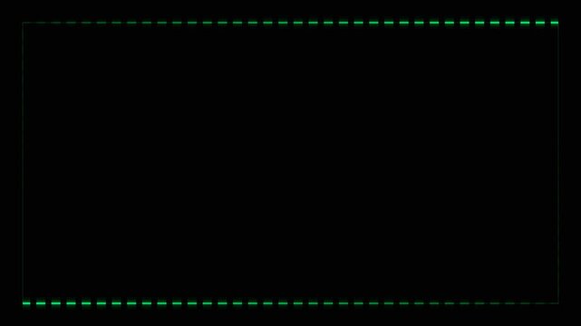 Metallic rectangular seamless silver light frame streaming overlay loop glowing border animation with alpha channel background.