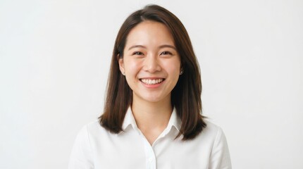 Fototapeta premium Smiling young Asian woman in business attire