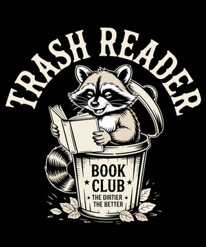 Trash Reader Book Club Raccoon