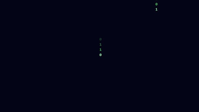 Digital binary code rain animation 4k background, with falling green, numbers for cyber, security and data, technology concepts