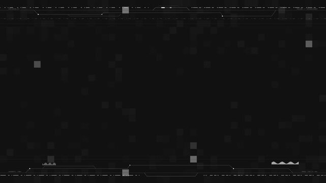 Advanced Hi-tech futuristic Artificial Intelligence engine in 4K Frame HUD element. viewfinder. viewfinder. heads up display screen scanner. circle interfaces Hologram VHS Noise Background In Hi Futur