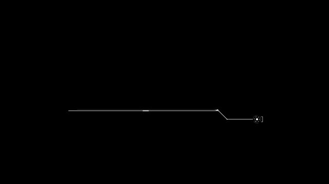 Precision modern HUD callout futuristic line overlay, descending sci-fi tech interface and clean digital title pointer motion graphics 4K stock.