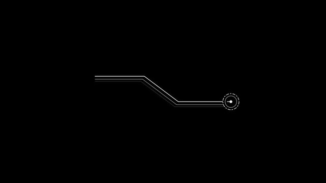 Minimal modern HUD callout futuristic line overlay, descending sci-fi tech interface and clean digital title pointer motion graphics 4K stock.