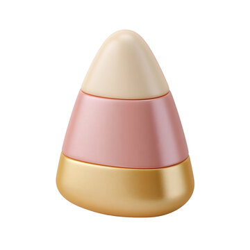 Lovely candy corn with pale cream apex dusty rose center section and honeyed golden base isolated on transparent background for confectionery matte