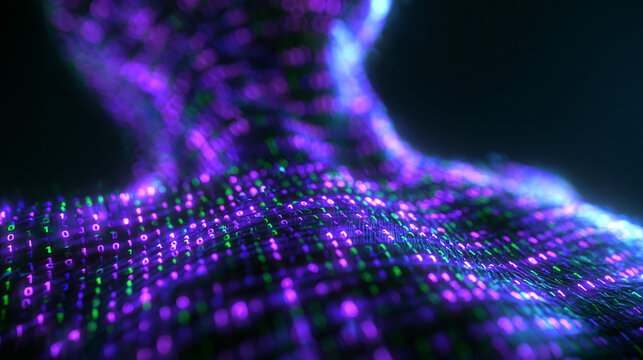 Artificial Intelligence Digital Human Form with Binary Code