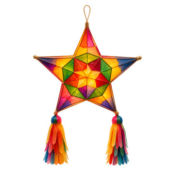 Filipino Parol Star Lantern with Colorful Paper Tassels
