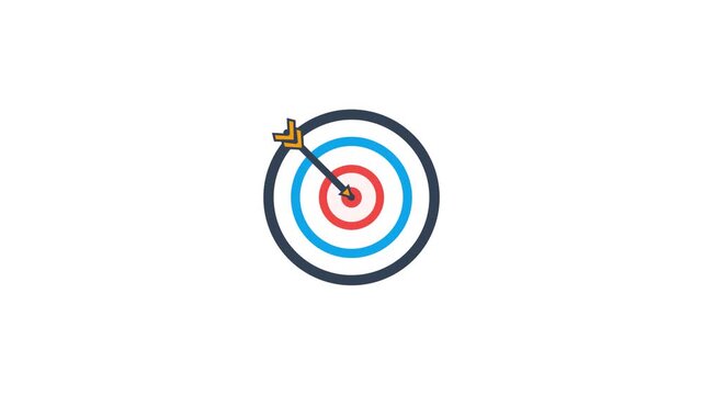 Dart arrow hitting target bullseye representing business success