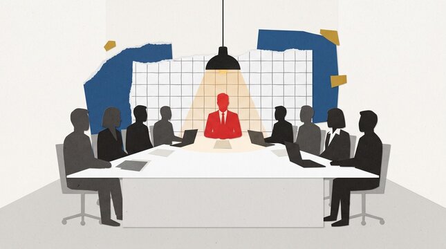 Business Meeting with Female Leader Presenting to Diverse Team