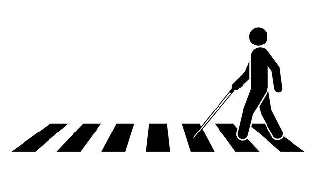 Blind Person Crosswalk Accessibility Sign