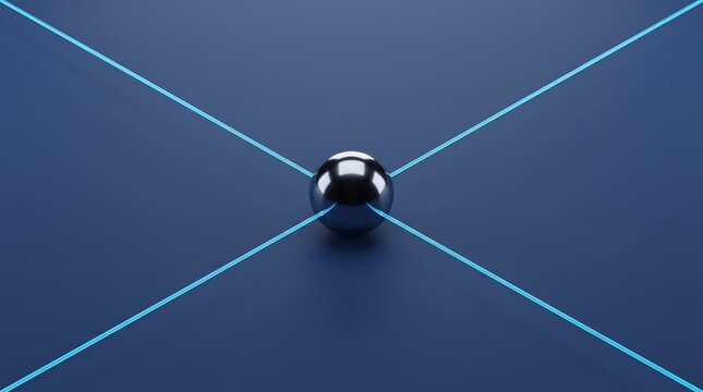 Network Infrastructure Central Node with Glowing Blue Data Connections on Dark Background for Tech Concepts