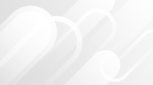Abstract minimalist white grey background featuring overlapping rounded geometric shapes and elegant curved lines for corporate design