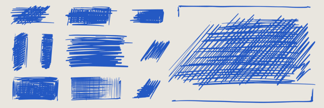Messy pen scribble set, vector elements