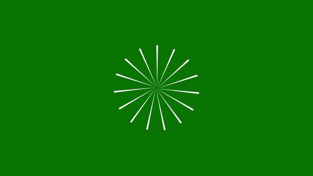 Firework circle explosion animation, shiny glowing line burst, ellipse rings and spark effects, dynamic geometric pop-up motion graphics overlay for chroma key video 4k