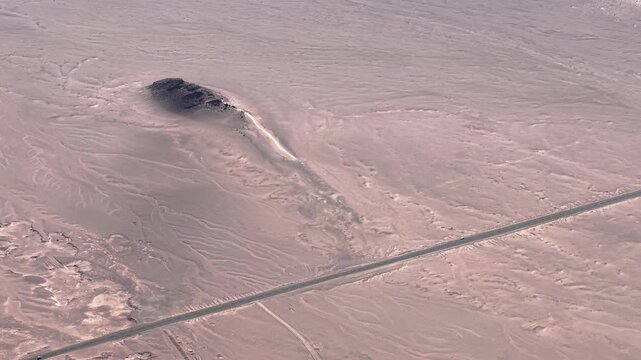 Aerial view of Desert road in Atacama Desert, Chile