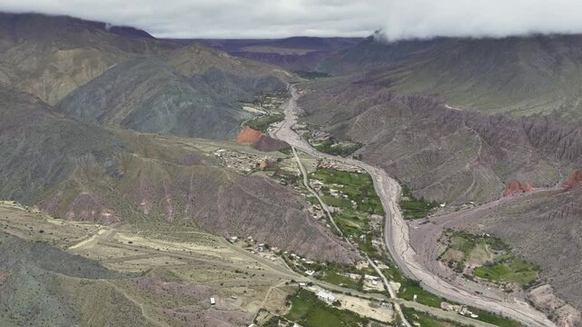 Aerial view of Andean highland valley near Purmamarca