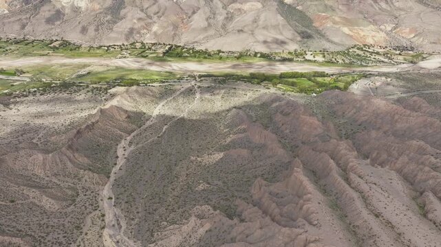 Aerial view of Andean highlands near Purmamarca, Argentina