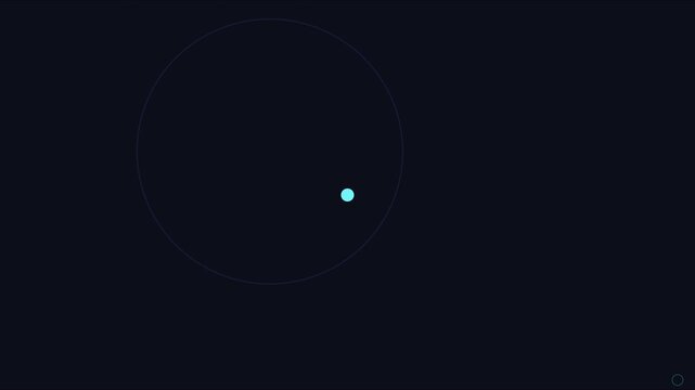 Minimalist abstract motion with pulsing neon circles and glowing light point animation 4k