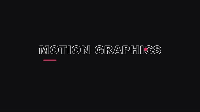 Motion animated typography title sequence with minimalist line and red accent animation 4k kinetic type