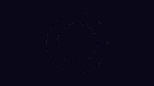 Abstract motion with rotating red and blue dots on circular orbit path animation 4k