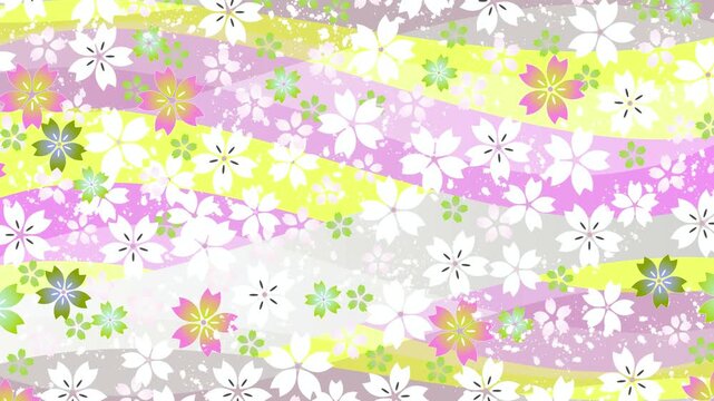 Colorful cherry blossom pattern 4K