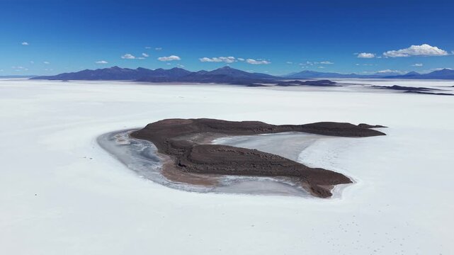 Salar de Uyuni salt flat in Bolivia high altitude desert