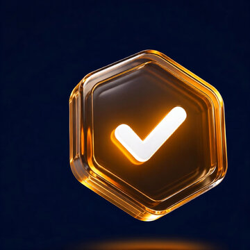 3D glassmorphic notification tooltip icon isolated on dark gray background