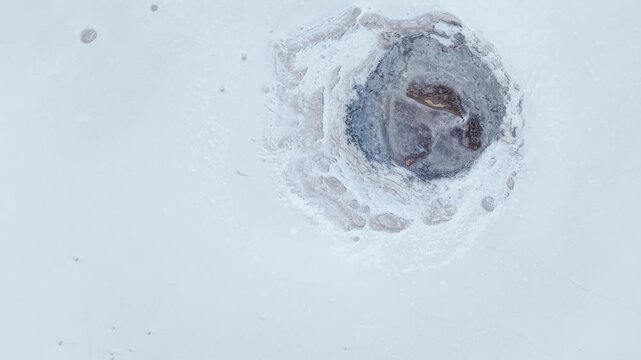 Aerial view of salt formation at Salar de Uyuni Bolivia